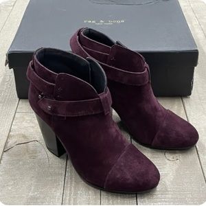 NIB $495 Rag & Bone Harrow Leather Booties In Oxblood Suede Size: 36 (US 6)